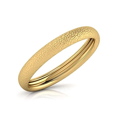 Buy CaratLane Gold Crush Collection 18k Yellow Gold Drury Hammered Ring ...