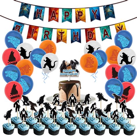 Buy Hao-zhuokun Godzilla Birthday Party Decorations,Happy Birthday ...