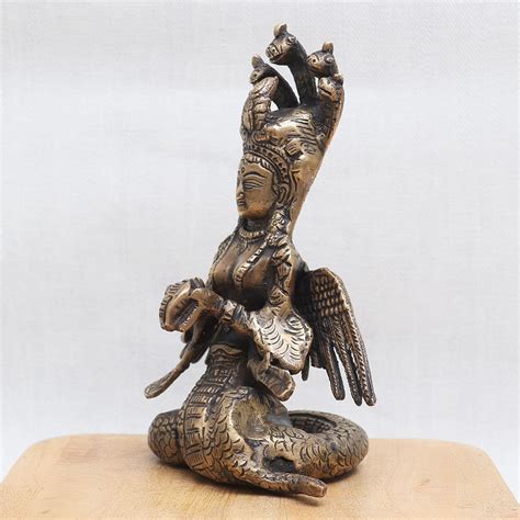 Bronze Naga Kanya Goddess Murti for Home Temple