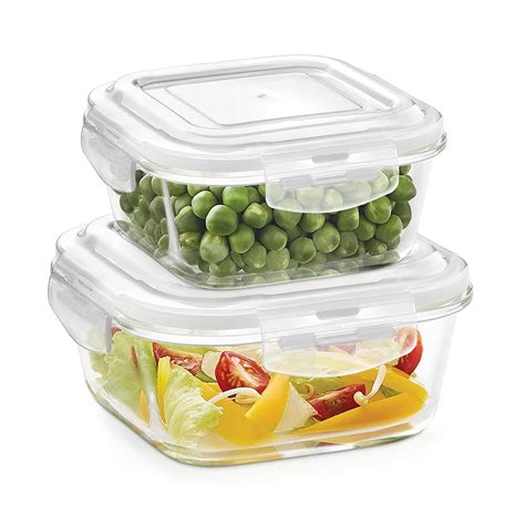 Buy Borosil Klip-N-Store Set of 2 Microwave & Oven Safe Gift Set, Glass ...