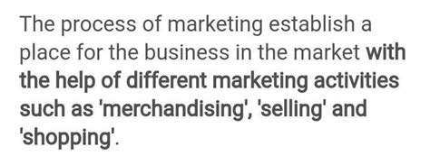 Very short answer question.how does the process of marketing establish ...
