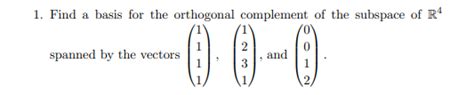 Image result for Orthogonal Complement of a Subspace