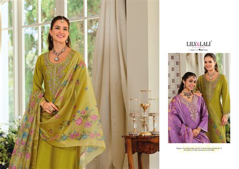Lily And Lali Jennifer Viscose Gaji Silk With Handwork Kurti Pant And ...