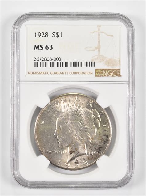 MS63 1928 Peace Silver Dollar NGC | Property Room