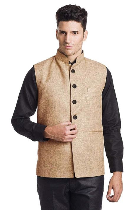 Buy Vastraa Fusion Men's Blended Bandhgala Festive Nehru Jacket ...