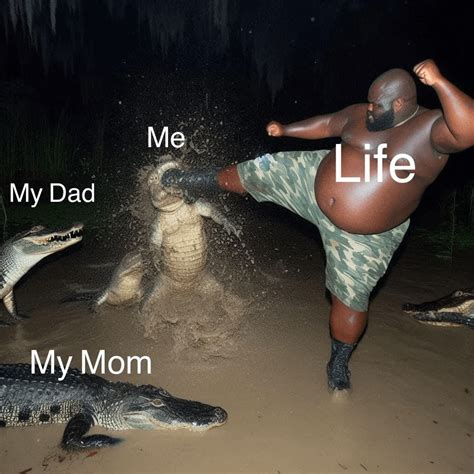 Fat man kicks gator while the rest watches. : r/MemeTemplatesOfficial