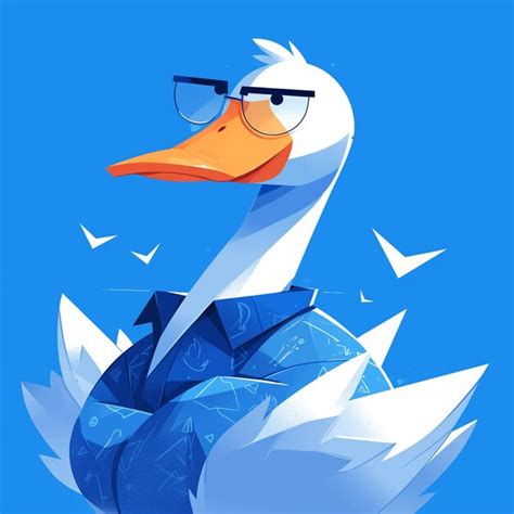 A graceful goose software engineer cartoon style | Premium AI-generated ...