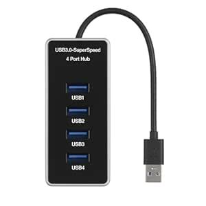JK Vision USB 3.0 4-Port Hub with 30cm Cable, SuperSpeed 5Gbps Data ...