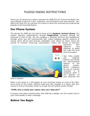 Pledge Sheet - Spokane Doc Template | pdfFiller