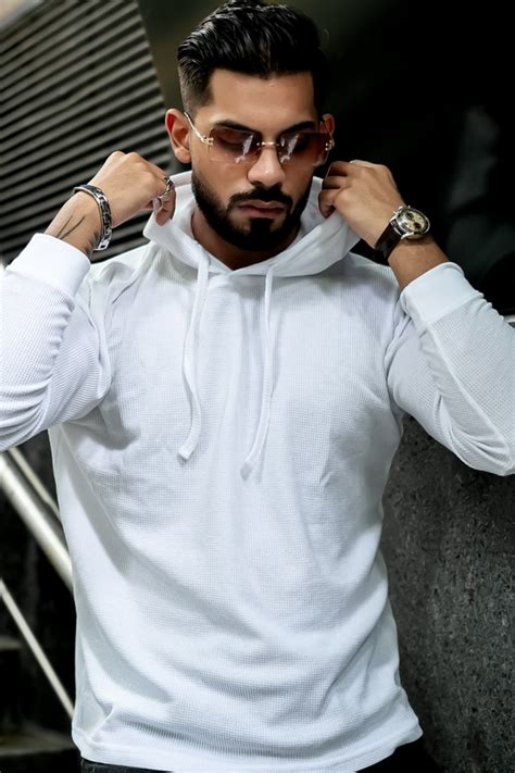 White Waffle Hooded T-Shirt – Gritstones