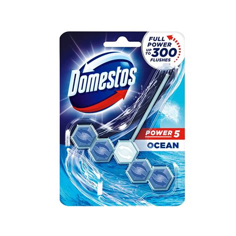 Domestos Toilet Rim Block with Power of 5, Ocean, Limescale Removal ...