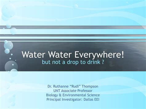 Water Water Everywhere! but not a drop to drink? - UNT Digital Library