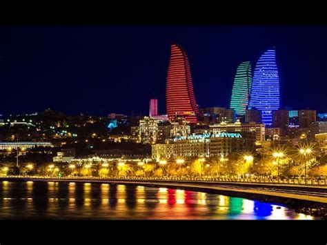 Баку Азербайджан Красота ночного Баку City of light and fire Baku Night ...