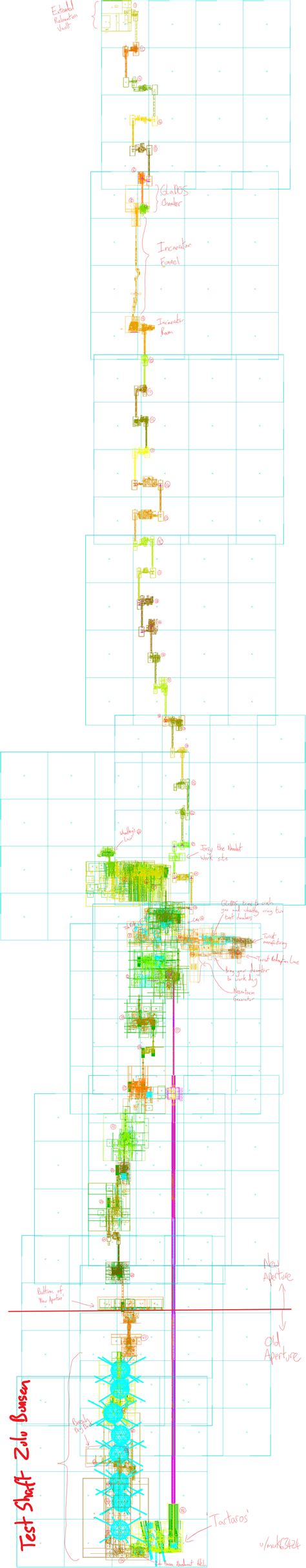 To-scale map of the Aperture Science Enrichment Centre (Using the ...