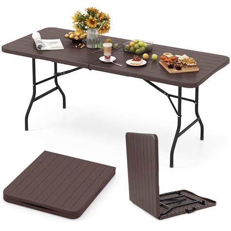Snapklik.com : Goplus 6ft Plastic Folding Table, 350 LBS Indoor Outdoor ...