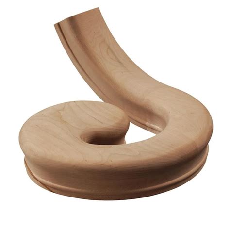 L.J. Smith Stair Systems Maple Unfinished Wood Volute Handrail Fittings ...