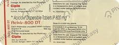Acivir Dt 800 MG Tablet (5): Uses, Side Effects, Price & Dosage | PharmEasy