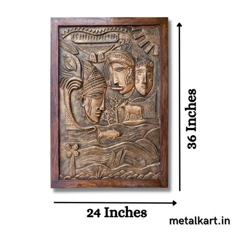 Radha Krishna 3D Relief Carving Cave Wall Art (36 x 24 Inches) - Punam ...