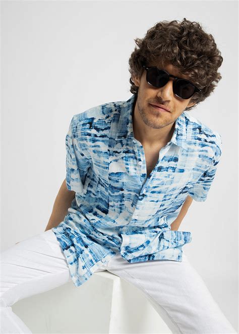 Wash out Print Half Sleeve shirt