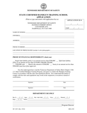 Fillable Online State Certified Handgun Training School Application Fax ...