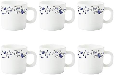 Larah By Borosil - Helena Opalware Cup Set, 6 Pieces, White : Amazon.in ...