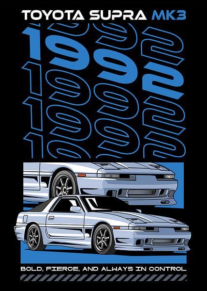 1992 Toyota Supra MK 3 JDM Car by Adam Khabibi on canvas, poster ...