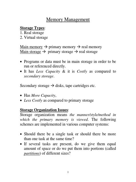 Image result for Types of Memory Management