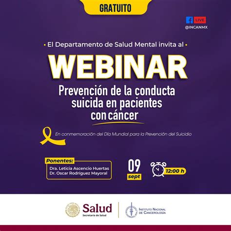 Webinar "Prevención de la conducta suicida en pacientes con cáncer ...