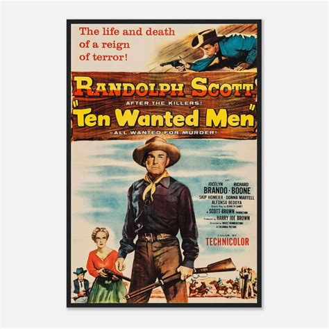Ten Wanted Men (1955) Movie Poster Print - Citiesbox