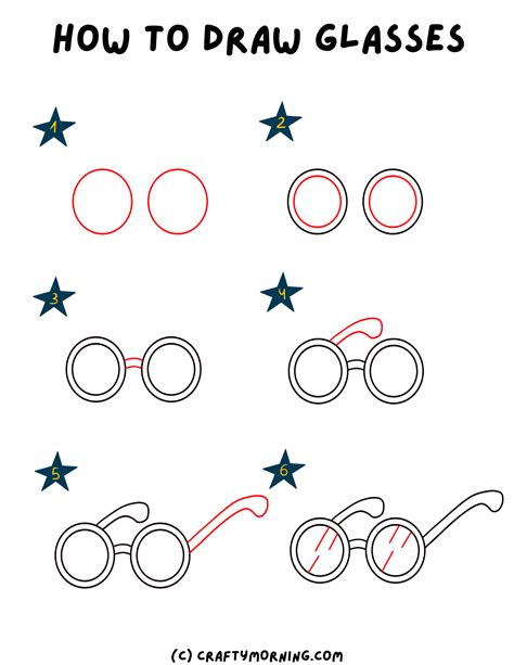 How to Draw Glasses (Easy Step by Step) - Crafty Morning