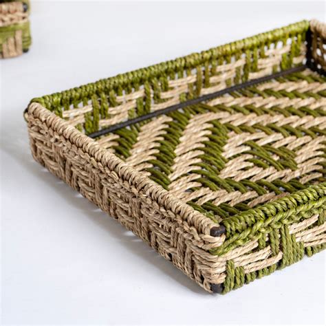 Organic Sabai Storage Organisers Set Of 2 Green Online - Premium Basket ...