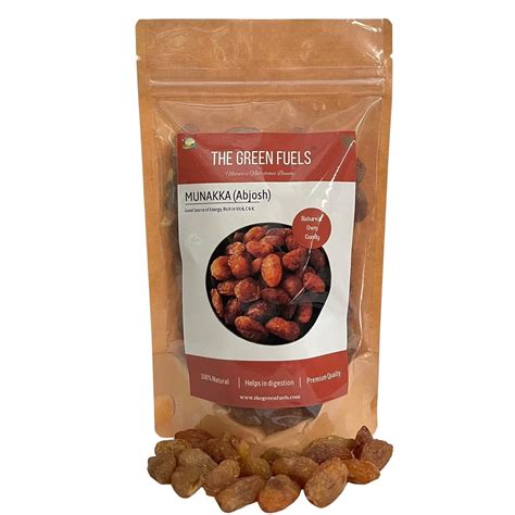 THE GREEN FUELS MUNAKKA (ABJOSH) PREMIUM, BIG KISHMISH, 250 gm : Amazon ...