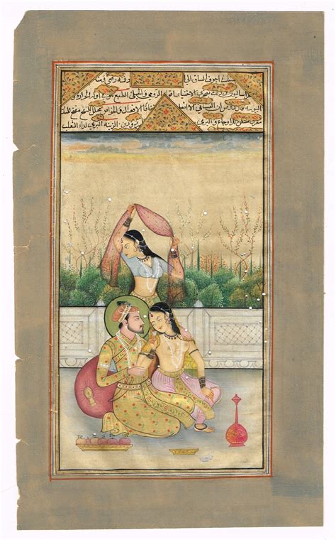 Indian Miniature Painting Of Mughal Emperor Shahjahan And Empress ...