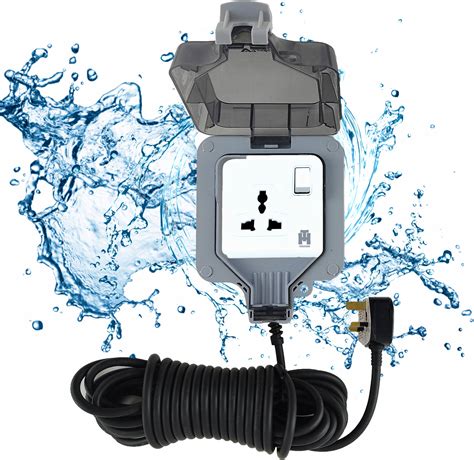 Hassan Waterproof Single Socket Extension, 10m Cable Length, 13A UK ...