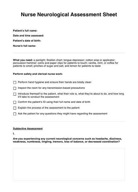Neurological Assessments & Example | Free PDF Download
