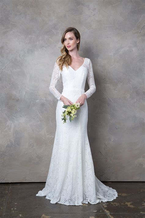 Simple Long Sleeve Wedding Dress