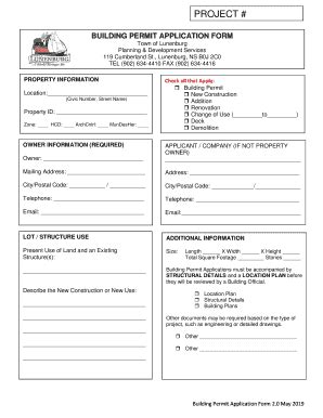 Fillable Online pdf Building Permit Application Form - Town of ...