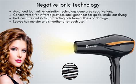 SHINON SH-9910 Professional Hair Dryer 6000 Watts 3 Heat Setting (Hot ...