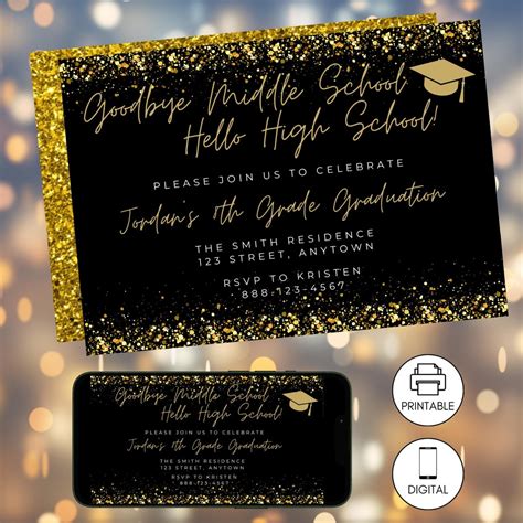 Image result for Middle School Graduation Invitations