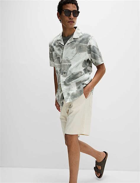 Buy Cotton Rich Short Sleeve Cuban Collar Shirt at Marks & Spencer