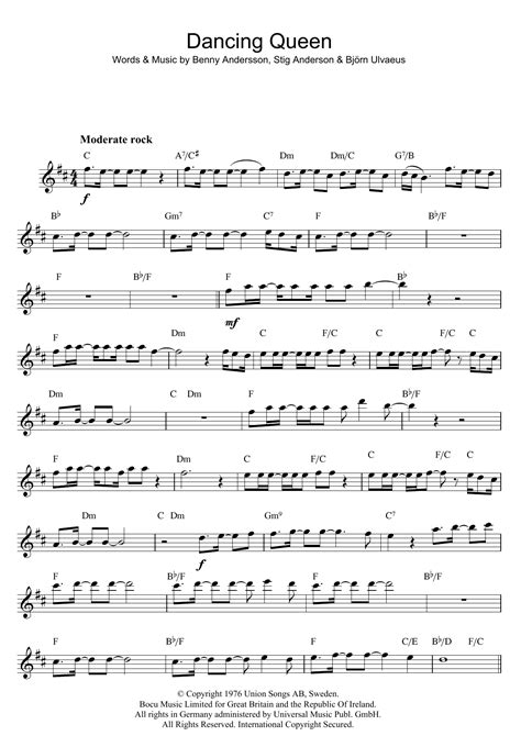 ABBA - Dancing Queen sheet music