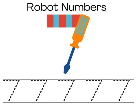 Robot Numbers Worksheet 的图像结果