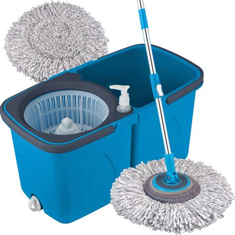Primeway® Rotating Spin Anti-Microbial Disc Twin Bucket Mop with 2 ...