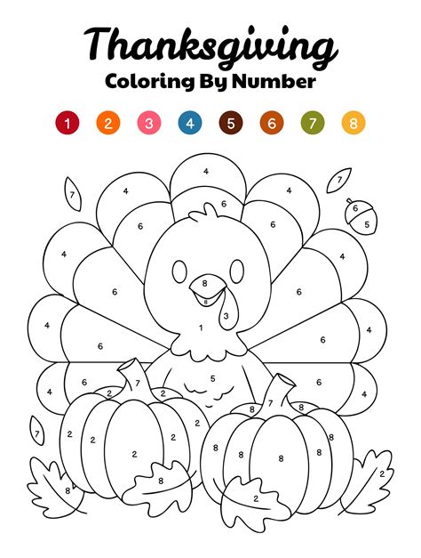 Thanksgiving Color By Number Coloring Pages