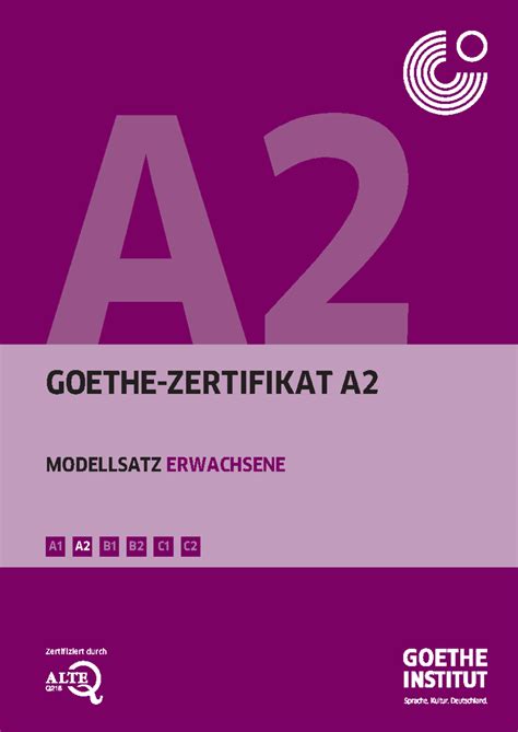GOETHE-ZERTIFIKAT A2 MODELLSATZ FÜR ERWACHSENE - PRÜFUNGSMATERIALIEN ...