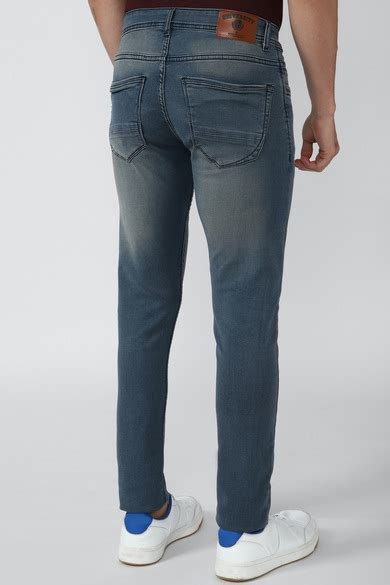 Buy Men Blue Mid Wash Slim Tapered Jeans Online - 732772 | Peter England