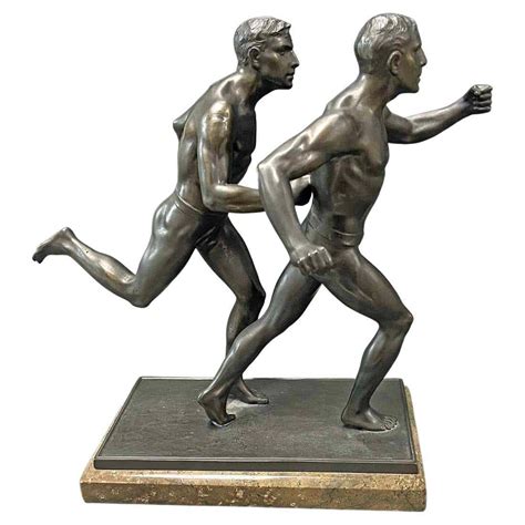 "Two Runners, " Rare Art Deco Sculpture with Male Nudes For Sale at 1stDibs