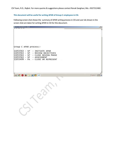 Process on writing of APAR in CSI environment