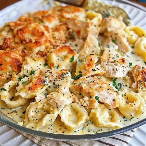 Delicious Asiago Tortelloni Alfredo with Grilled Chicken