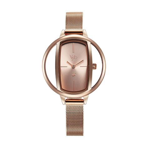 Buy Fastrack Vyb Charmer Quartz Analog Rose Gold Dial Rose Gold ...